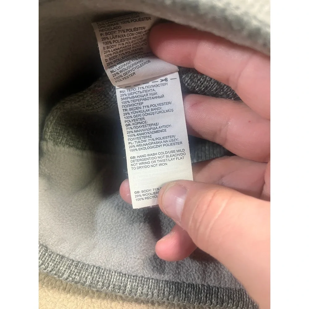 The North Face Grey Wool Blend Fleece‎ Lined Beanie Hat Unisex One Size NF0A3FJW